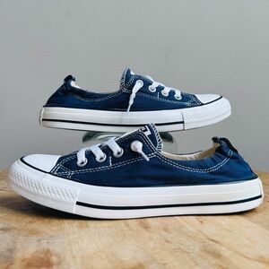 Converse All Star Shoreline Navy Blue Women's Shoes Size 8 Slip On Canvas